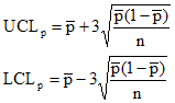 p Chart Equations
