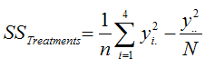 sum of squares treatment equation