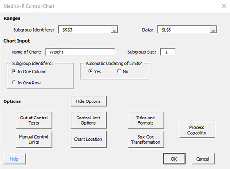 Show Options