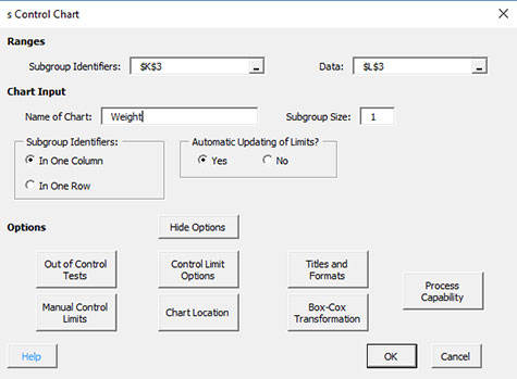 Show Options