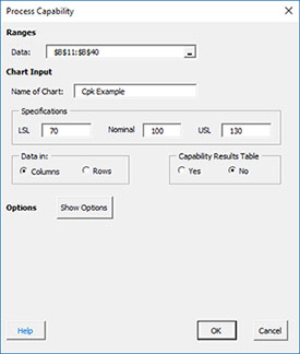 How To Make A Process Capability Chart Using Excel 2010