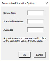 Summarized Statistics Options