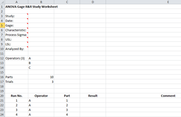 gage R&R anova blank worksheet