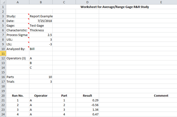 average range method worksheet