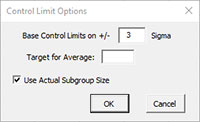 Control Limit Options