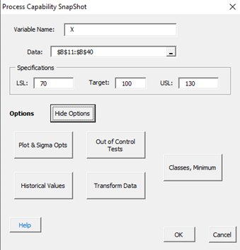 snapshot options