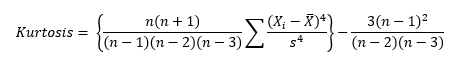 sample kurtosis equation