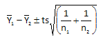 using s in place of pooled variance