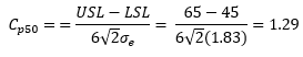 Cp50 calculation