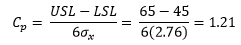 Cp calculation