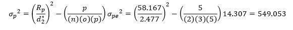 product variance completed calculation