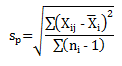 pooled standard deviation equation