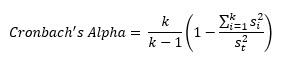 Cronbach's alpha equation