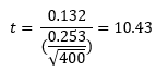 t calculation