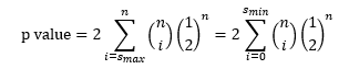 p value for sign test