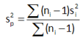 pooled variance equation