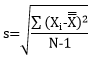 standard deviation equation