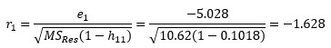 r1 residual calculation