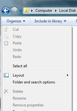 windows 7 folder options