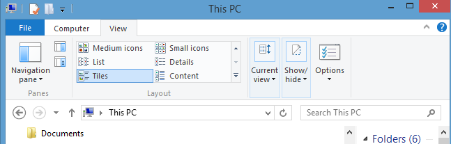 windows 8 options