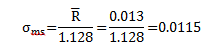 sigma calculation from average range